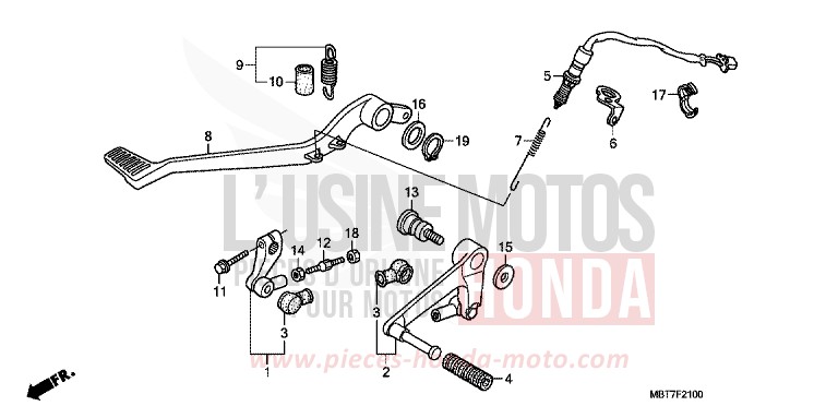 PEDAL for Varadero ABS PEARL CONCOURS BLACK (NHA65) from 2008